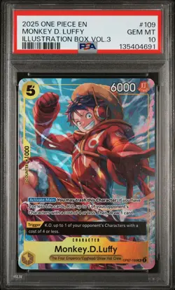 2025 ONE PIECE MONKEY D. LUFFY PSA 10 PROMOS ILLUSTRATION BOX VOL.3 #109 - Image 1