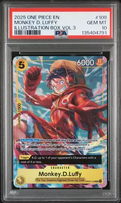 2025 ONE PIECE MONKEY D. LUFFY PSA 10 PROMOS ILLUSTRATION BOX VOL.3 #109 - Image 5