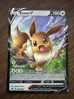 Pokemon Eevee V SWSH065 SWSH: Sword & Shield Promo Cards Holo - Image 1