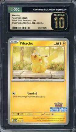 CGC 10 Pikachu (Promo) Illustration Contest 2024 #214 Pokemon Card B25 - Image 1