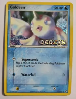 Pokemon GOLDEEN Card 61/107 Reverse Holo Stamped Common MP DEOXYS Moderate Play - Image 1