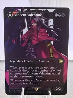 MTG Magic Final Fantasy #0528 Vincent Valentine Borderless Surge Foil - Image 1