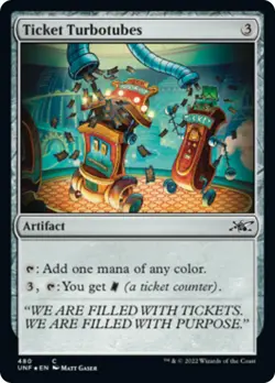 Ticket Turbotubes (480 Galaxy) FOIL Unfinity NM Artifact Common CARD ABUGames - Image 1