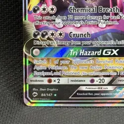 Pokemon Alolan Muk GX Card #84/147 SM Burning Shadows LP - Image 5