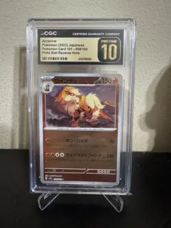 CGC Pristine 10 Arcanine Pokemon Card 151 059/165 Japanese Reverse Holo 2023 - Image 1