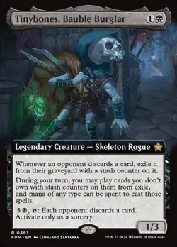 Tinybones, Bauble Burglar (#463) - Extended Art FDN NM MTG - Image 1