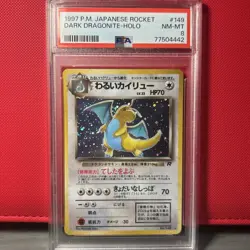 1997 POKEMON Japanese Team ROCKET #149 DARK DRAGONITE-HOLO PSA 8 - Image 1