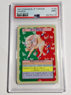 1997 POKEMON JP TOPSUN TAUROS BLUE BACK #128 PSA 9 - Image 1