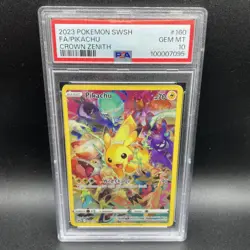 Pokemon 2023 Pikachu 160/159 Full Art Secret Rare Crown Zenith GEM MINT PSA 10 - Image 1