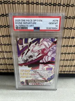 2025 One Piece OP13 English Alternate Art #076 Divine Departure PSA 10 GEM MINT - Image 1