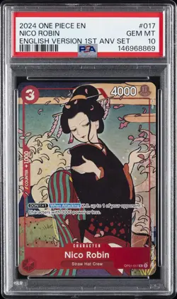 2024 ONE PIECE ENGLISH VERSION 1ST ANV SET #017 NICO ROBIN PSA 10 - Image 1