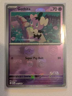 Pokemon Card Gothita 041/086 Masterball Reverse Holo White Flare Near Mint - Image 1