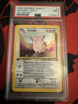 1999 POKEMON JUNGLE 1ST EDITION #1/64 CLEFABLE HOLO PSA 9 MINT - Image 1