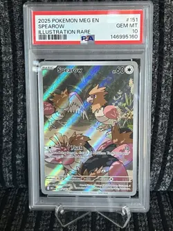 Spearow 151/132 Mega Evolutions Illustration Rare Pokemon Card PSA 10 - Image 1