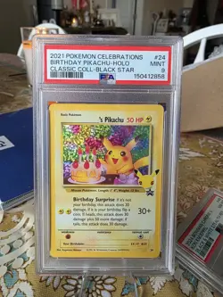 Pokemon Celebrations Birthday Pikachu Classic Collection Black Star Promo PSA 9 - Image 1