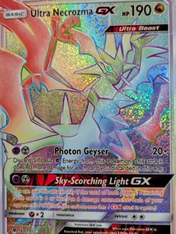 Ultra Necrozma GX 140 131 SM Forbidden Light Secret Rare Holo Pokemon Card NMT - Image 1