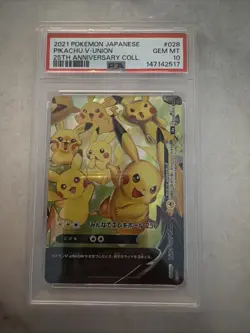 Pikachu V-Union 25th Anniversary 028 PSA 10 Pokemon Japanese 2021 - Image 1