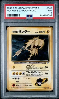 1999 POKEMON JAPANESE GYM 2 #145 ROCKET'S ZAPDOS-HOLO PSA 7 - Image 1