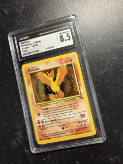 CGC 8.5 1999 Moltres Fossil #12/62 Holo Rare Unlimited Pokemon Card NM - Image 2