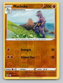 Reverse Holo Machoke #087/196 Uncommon SWSH11: Lost Origin Pokemon - Image 1