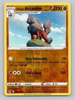 Reverse Holo Hisuian Arcanine #084/196 Rare Deck Exclusives Pokemon - Image 1