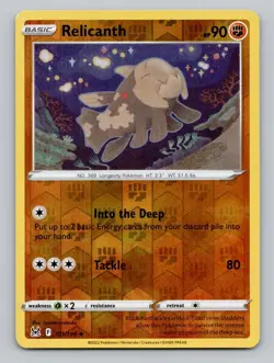 Reverse Holo Relicanth #101/196 Uncommon SWSH11: Lost Origin Pokemon - Image 1