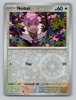 Reverse Holo Noibat #090/131 Common SV: Prismatic Evolutions Pokemon - Image 1