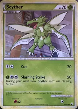 Scyther 65/90 Common HGSS Undaunted Pokemon Lightly Played - Image 1