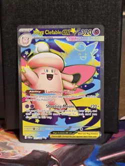 Pokemon Mega Clefable EX Full Art Holo Stage 1 320 HP POR 103/088 Card - Image 2