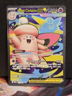 Pokemon Mega Clefable EX Full Art Holo Stage 1 320 HP POR 103/088 Card - Image 3