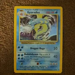 Pokemon Gyarados Base Set 006/102 Holo Rare 100 HP English Card 1999 - Image 1