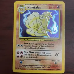 Pokemon TCG Ninetales Base Set Holo Unlimited Rare Card 12/102 WOTC MP - Image 2