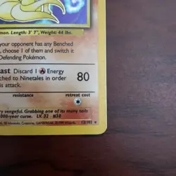 Pokemon TCG Ninetales Base Set Holo Unlimited Rare Card 12/102 WOTC MP - Image 5