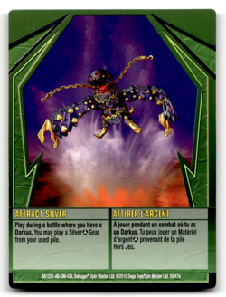 Bakugan Card - Attract Silver (Venoclaw) - Ability - Gundalian Invaders - Image 1