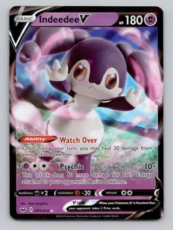 Indeedee V #091/202 Ultra Rare SWSH01: Sword & Shield Base Set Pokemon - Image 1