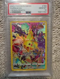 Pokemon TCG Pikachu Crown Zenith Holo Card 160/159 Secret Rare PSA 10 Gem MT - Image 1