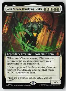 Anti Venom Horrifying Healer (Extended Art) 244 SpiderMan Magic The Gathering NM - Image 1