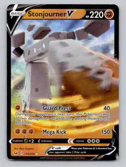 Stonjourner V #115/202 Ultra Rare SWSH01: Sword & Shield Base Set Pokemon - Image 1