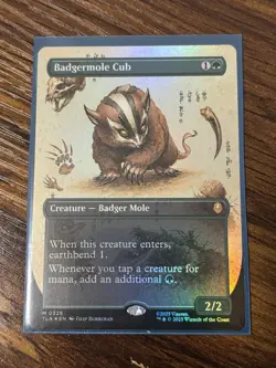 Badgermole Cub Borderless Foil Avatar Magic The Gathering MTG Mythic 326 NM - Image 1