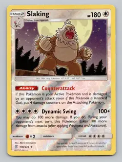 Reverse Holo Slaking #170/236 Holo Rare SM - Unified Minds Pokemon - Image 1