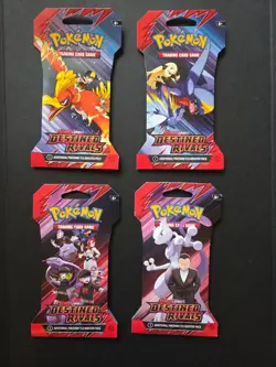 Lot of Four (4) Destined Rivals Pokemon Booster Packs - Image 1