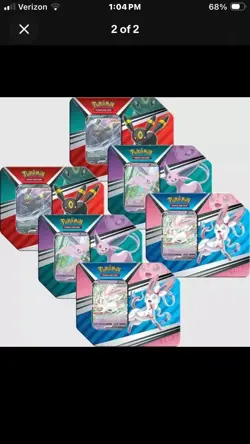 Pokemon TCG Tin Spring 2022 V Heroes Case of 6 Sealed Tins Evolving Skies - Image 2