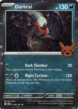 Darkrai (Cosmos Holo) 136/197 Holo Trick or Trade BOOster 2024 Pokemon NM - Image 1