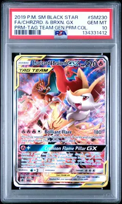 POKEMON BLACK STAR PROMO CHARIZARD & BRAIXEN GX #SM230 PSA 10 Gem Mint 134331412 - Image 1