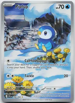 Piplup 098/094 Illustration Rare Phantasmal Flames Pokemon Near Mint - Image 1