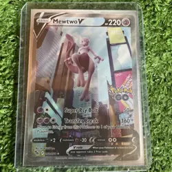 Pokemon Go Mewtwo v Alternate Full Art Holo Excellent Condition. - Image 1