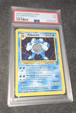 2000 Pokemon TCG Base Set 2 Holo Poliwrath 15/130 PSA 7 NM - Image 1