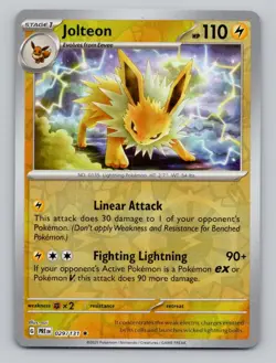 Reverse Holo Jolteon #135/165 Rare SV: Scarlet & Violet 151 Pokemon - Image 1