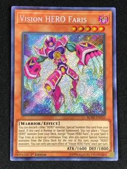 YUGIOH VISION HERO FARIS BLHR-EN010 1ST SECRET NM - Image 1
