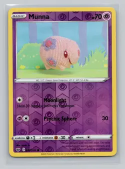 Reverse Holo Munna #087/202 Common SWSH01: Sword & Shield Base Set Pokemon - Image 1